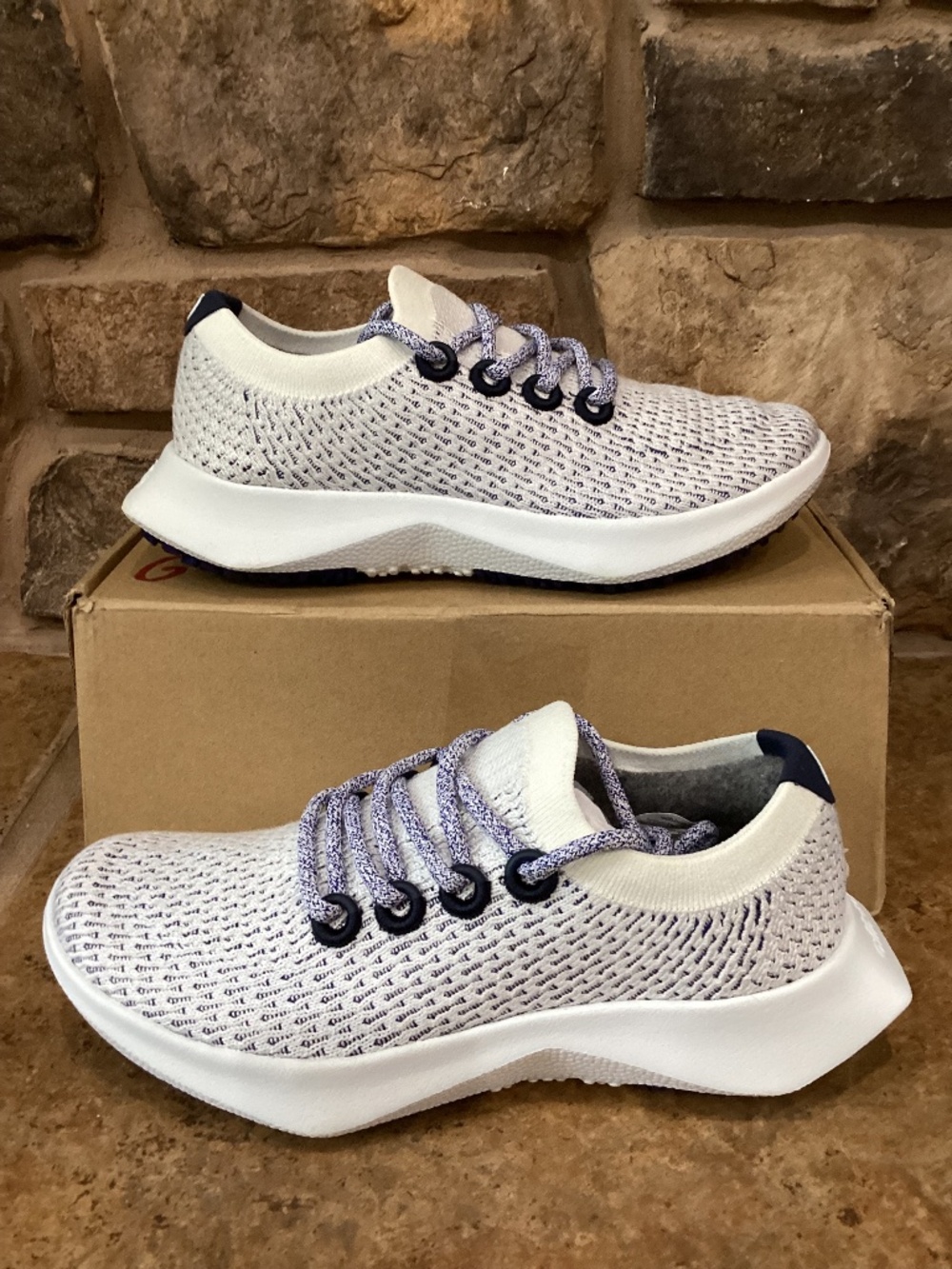 Allbirds Tree Dasher 2 Womens 6.5 Blizzard Hazy Colbalt Clarity Blue Shoe New